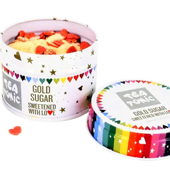 TEA TONIC | Travel Tin | Gold Sparkle Sugar HEARTS