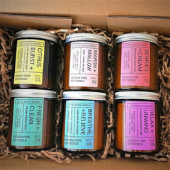Artisan Soy Candle | BREATHE & RELIEVE | Amber Glass Jar | Everyday Brights | Fragranced Candle
