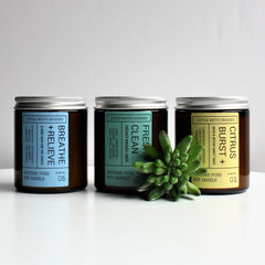 Artisan Soy Candle | BREATHE & RELIEVE | Amber Glass Jar | Everyday Brights | Fragranced Candle