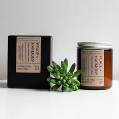 Artisan Soy Candle | PEACE & HARMONY | Amber Glass Jar | Everyday Brights | Fragranced Candle