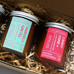 CHRISTMAS Artisan Soy Candle | CANDY CANE | Amber Glass Jar | Gift Boxed